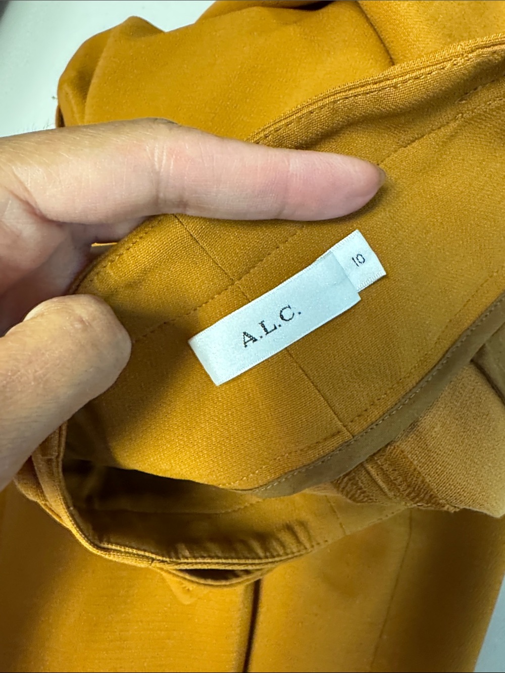 A.L.C. Foster Belted Flare Pants Mustard Size 10 Quiet Luxury Chic Office Career - Picture 11 of 14